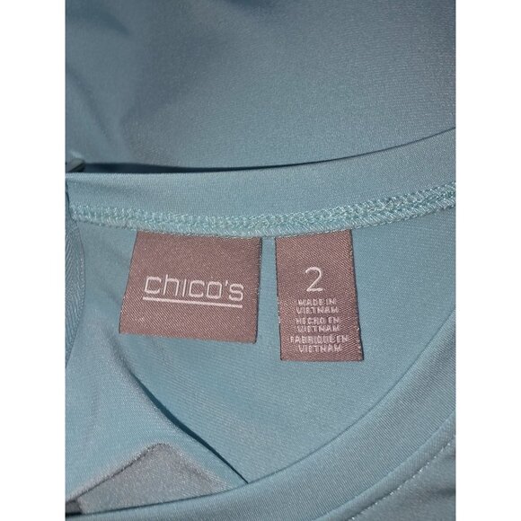 Chicos Womens Light Blue Long Sleeve Top Size 2  Large - Picture 4 of 6